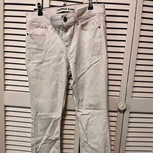 Express jeans, white, cropped, mid-rise